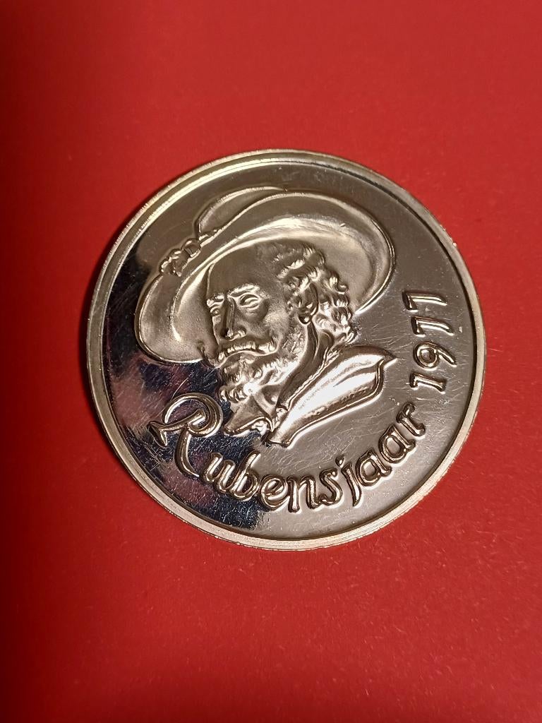 zilveren munt Rubensjaar 1977, Postzegels en Munten, Munten | België, Ophalen, Zilver, Losse munt, Zilver