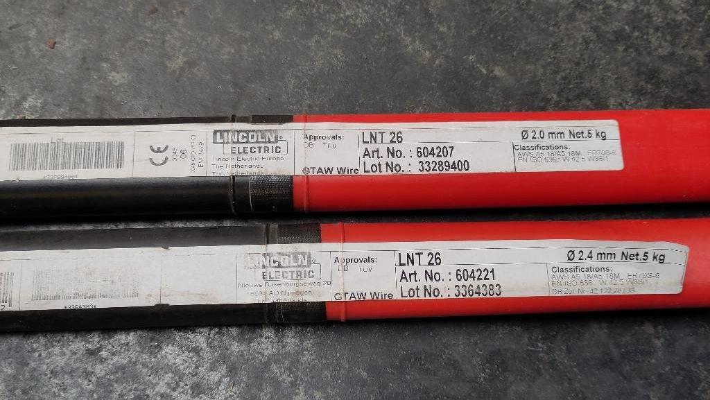 Lincoln Electric TIG-lasdraad ER70S-6 – Ø 2,0 en 2,4 mm, Ophalen, Nieuw, Metaal, Gereedschap of Accessoires