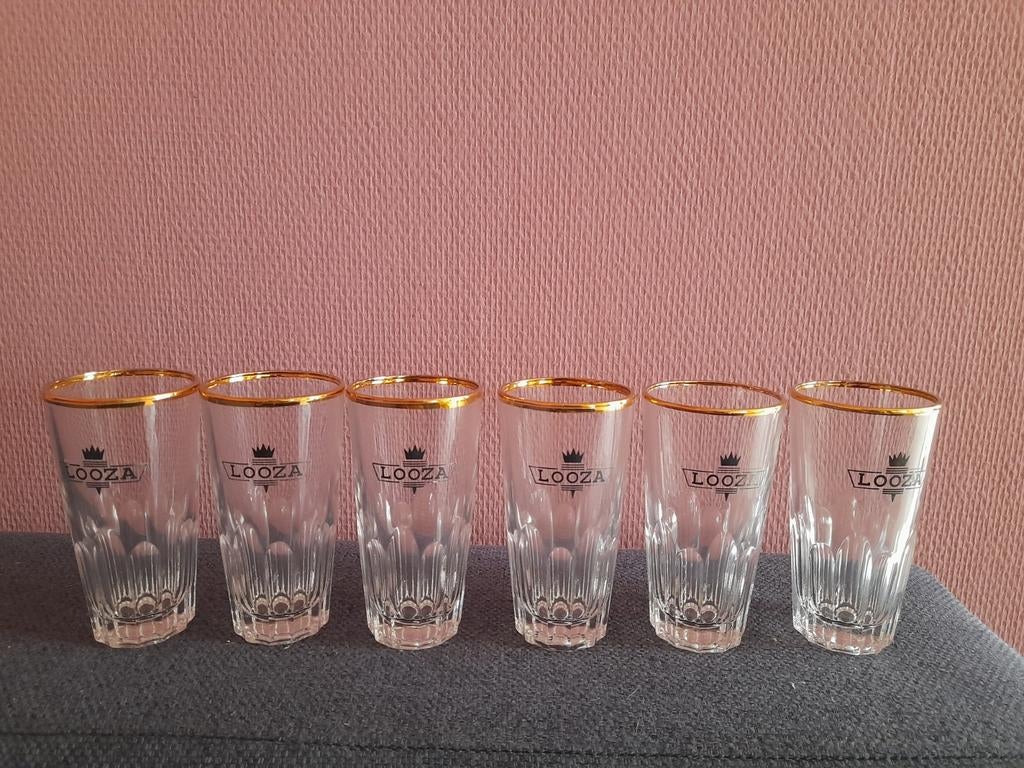 6 verres à jus de fruits Looza vintage, Enlèvement ou Envoi