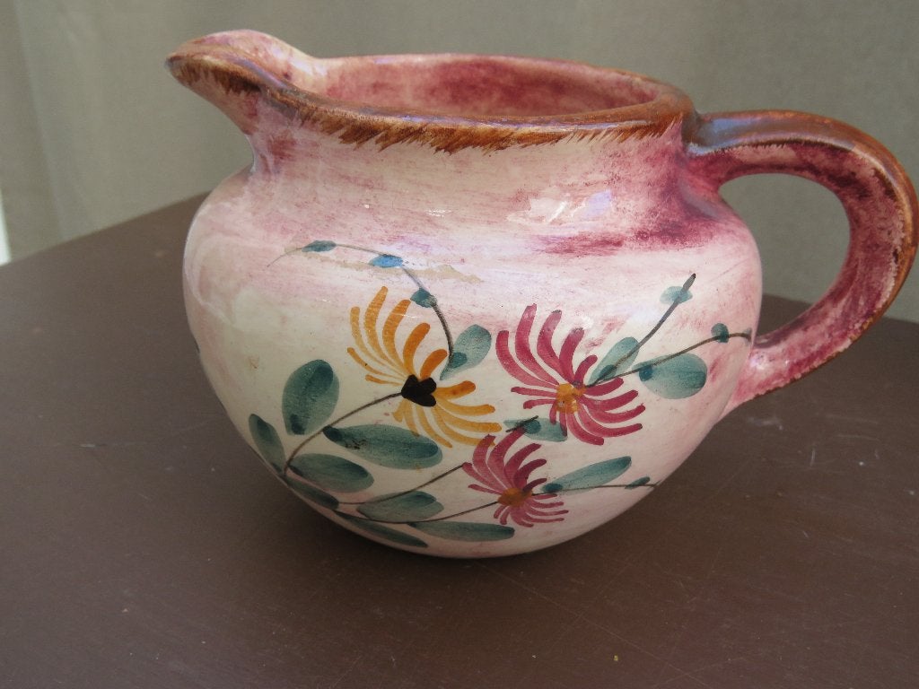Kruik karaf keramiek genummerd bloemdecor, Ophalen of Verzenden