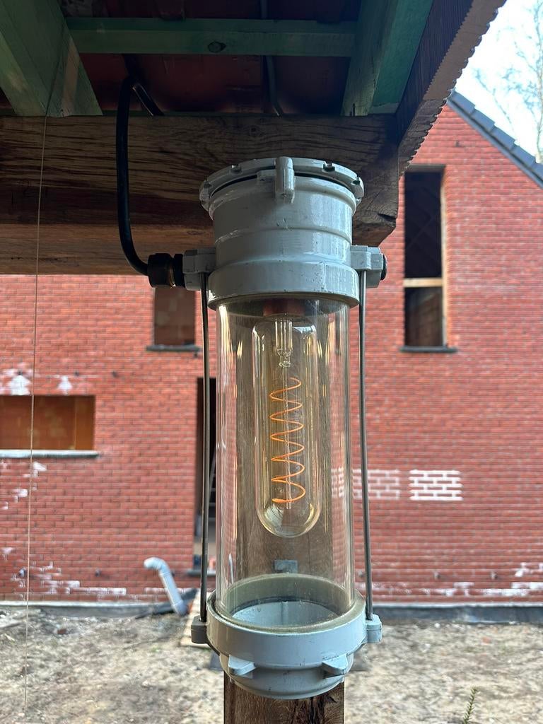 VINTAGE INDUSTRIËLE NOODVERLICHTING ARMATUUR, Ophalen