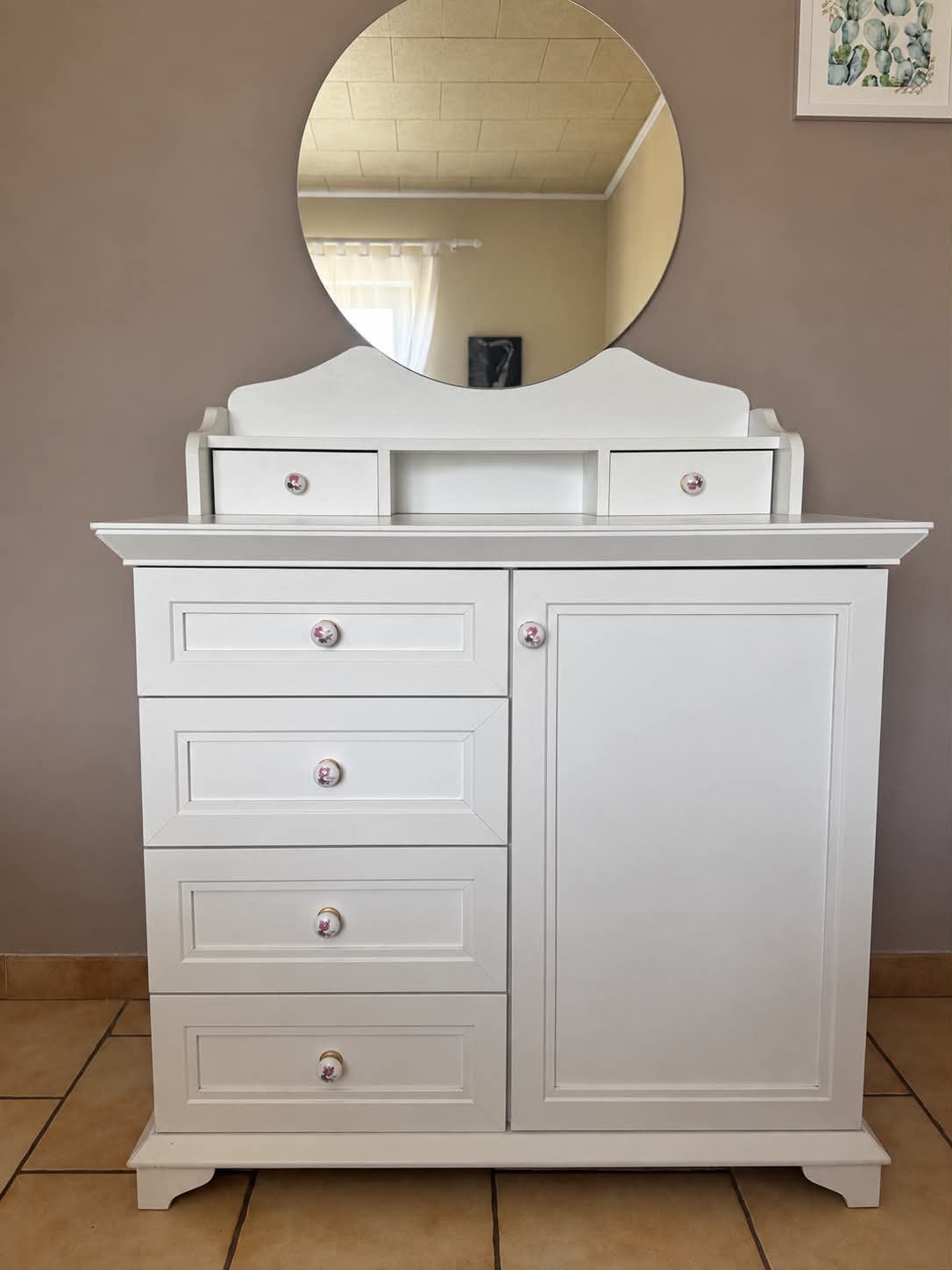Belle coiffeuse blanche avec rangements, Enlèvement, Comme neuf