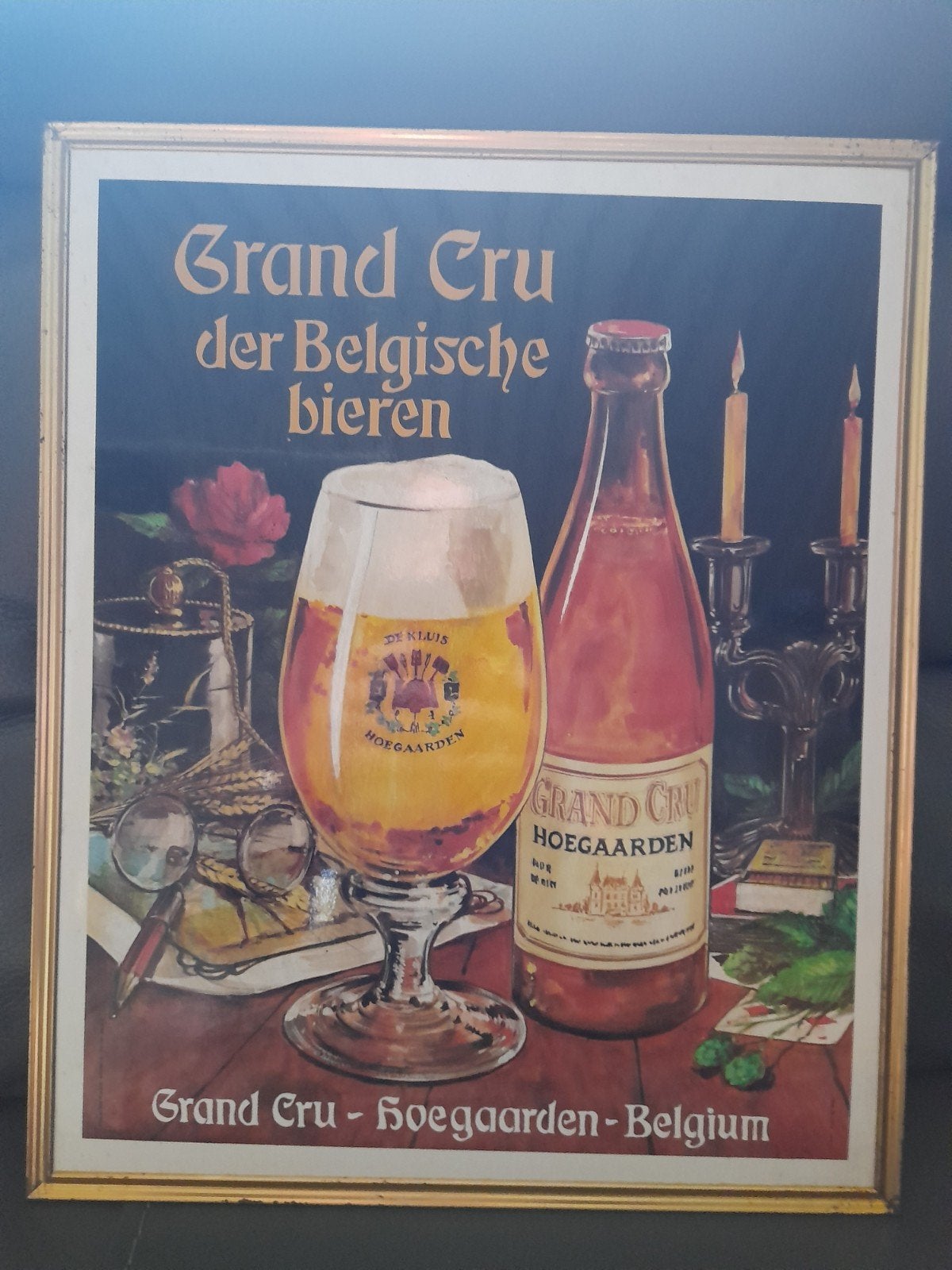 panneau publicitaire ancien Hoegaarden 40 cm x 33 cm, Enlèvement ou Envoi