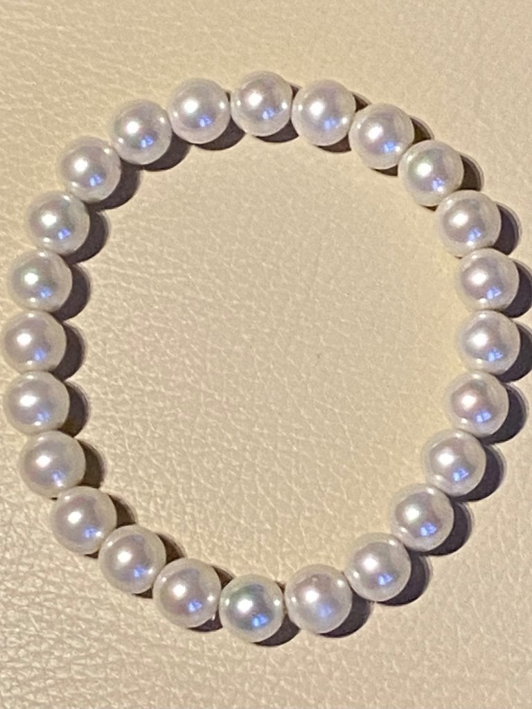 Set van 1 parelketting + parelarmband, Verstelbaar, Wit, Nieuw, Ophalen of Verzenden
