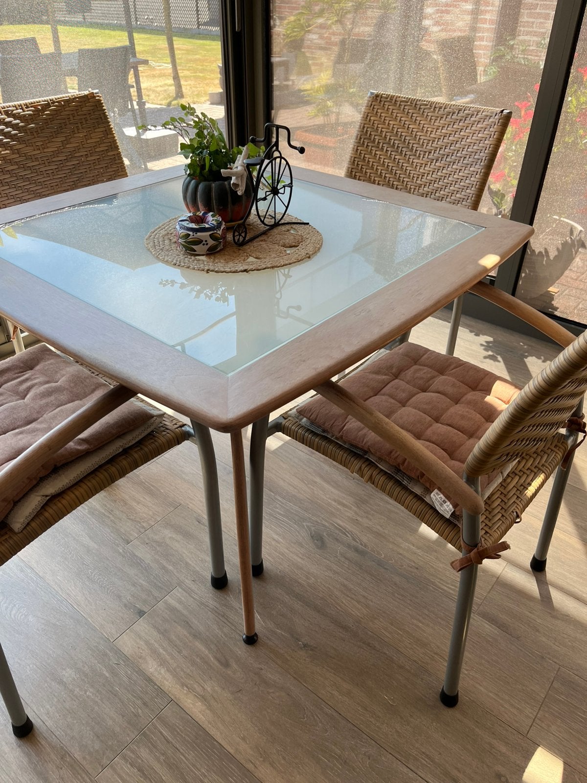 Tafel en 4 stoelen, Tuin en Terras, Ophalen, Aluminium, Tuinset