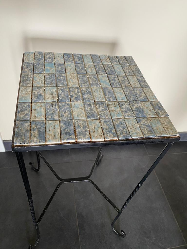 Bijzettafel met mozaïek steentjes, Ophalen