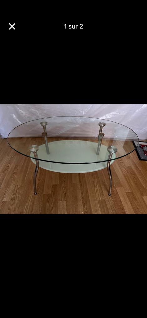 Table de salon en verre, Moins de 50 cm, 50 à 100 cm, Comme neuf, Verre