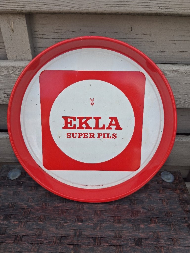 oude bierplateau  EKLA SUPER PILS, Verzamelen, Ophalen of Verzenden, Zo goed als nieuw, Reclamebord
