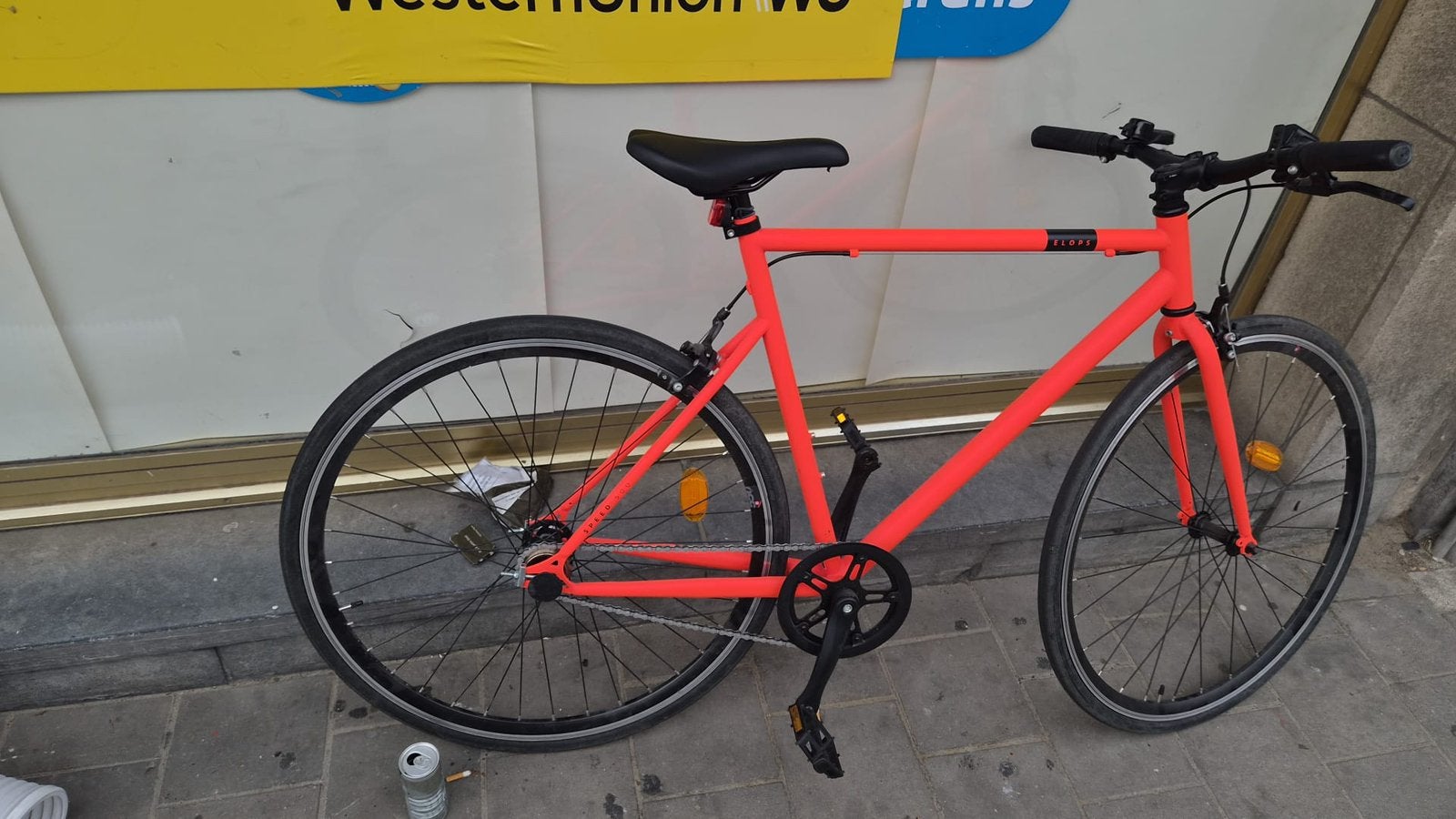 Elops Speed 500 Single Speed felrood goede staat, Fietsen en Brommers, Ophalen, Zo goed als nieuw