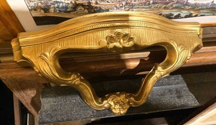 Magnifique sellette dorée pour miroir ou autre, Antiquités & Art, Enlèvement ou Envoi