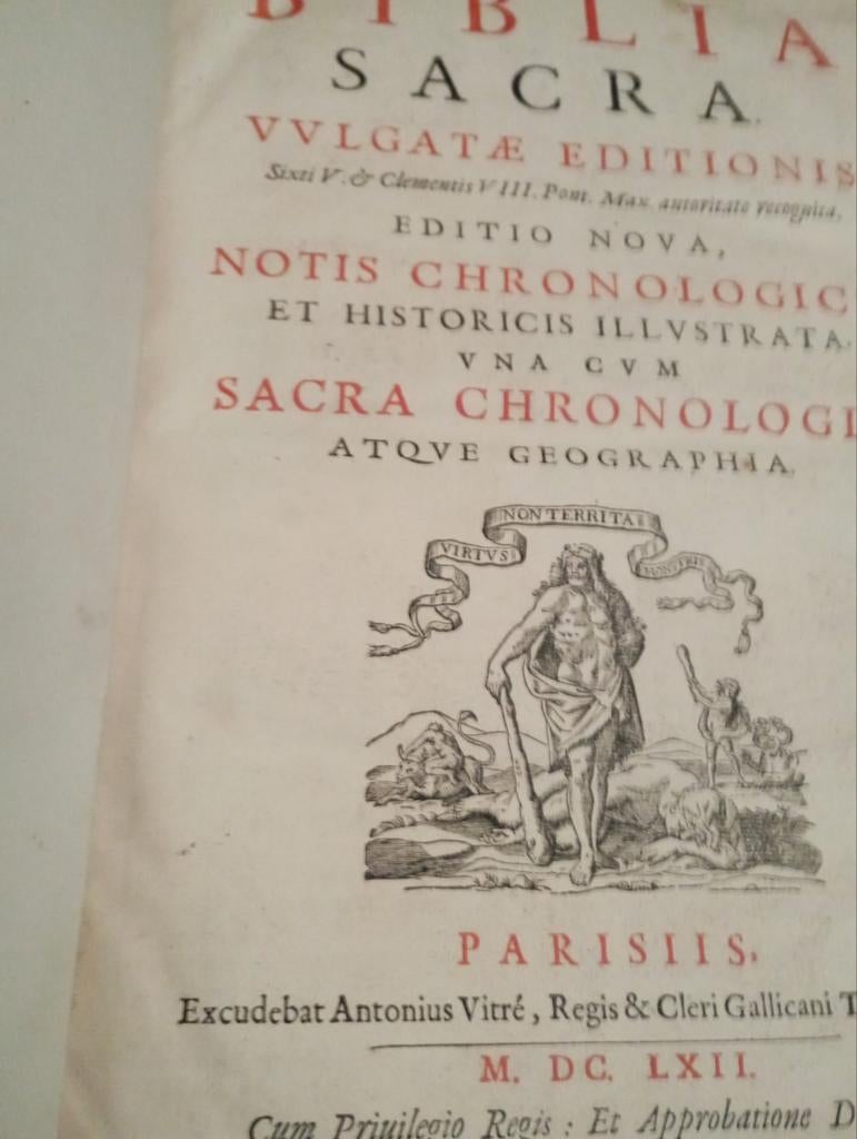 Biblia sacra antieke kerkboek, Antiek en Kunst, Ophalen