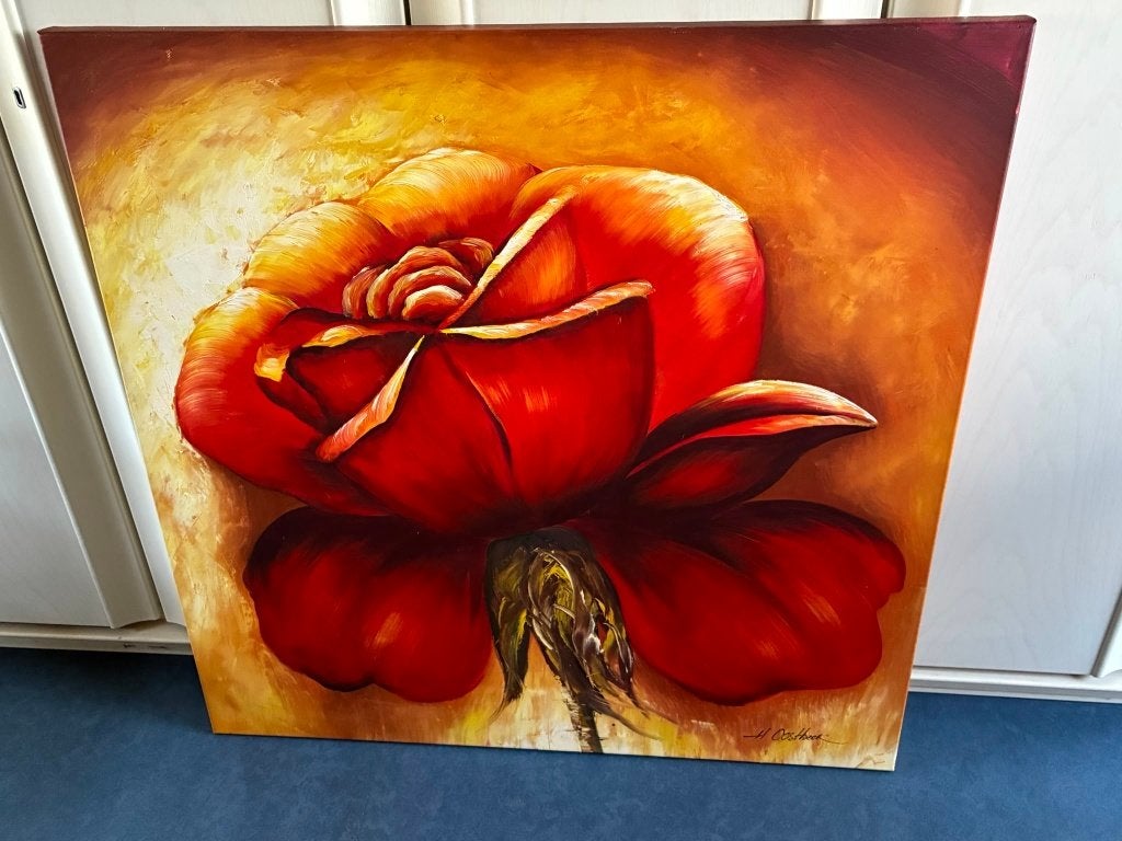 Decoratief, kleurrijk schilderij H Oostbeek, Enlèvement