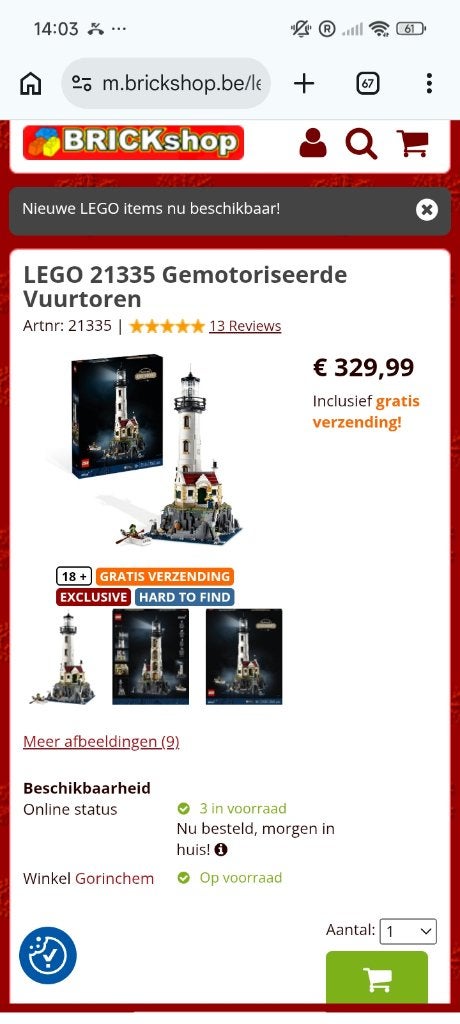 Lego 21335 lighthouse, Neuf, Lego, Ensemble complet, Ideas
