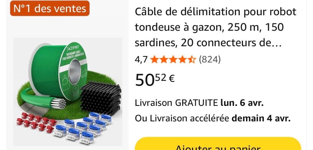 Câble fil périphérique pour tondeuse robot 250m + connecteur, Jardin & Terrasse, Tondeuses robotisées, Enlèvement ou Envoi, Neuf
