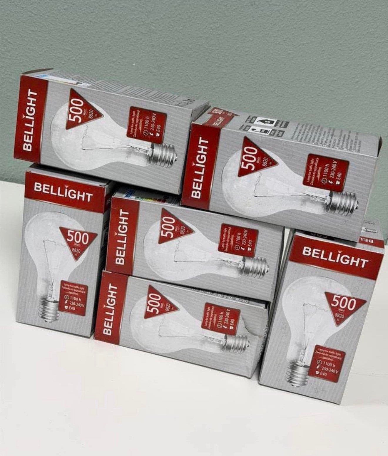 Lot de 6 ampoules de signalisation Bellight 500W, E40, 230V, Enlèvement ou Envoi, Neuf, E40, Ampoule