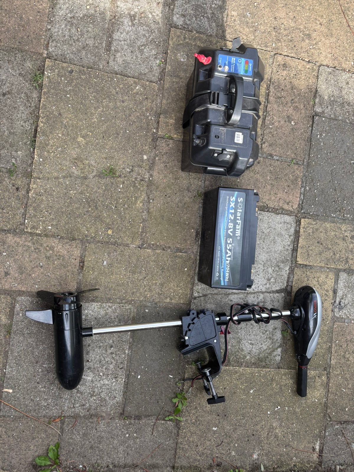 Fluistermotor set buitenboordmotor accu, Watersport en Boten, Ophalen, Gebruikt, Buitenboordmotor