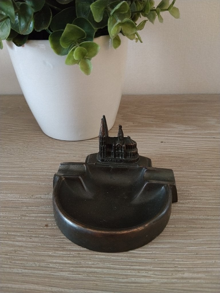 vintage metalen asbak Dom van Keulen, Antiek en Kunst, Ophalen of Verzenden