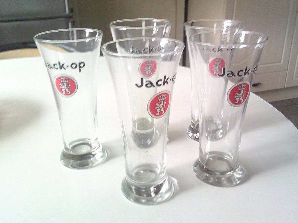 5 glazen jack- op, Enlèvement, Comme neuf, Verre à bière