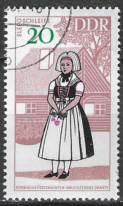 Allemagne DDR 1968 - Yvert 1050 - Vêtements régionaux (ST), Envoi, RDA, Affranchi