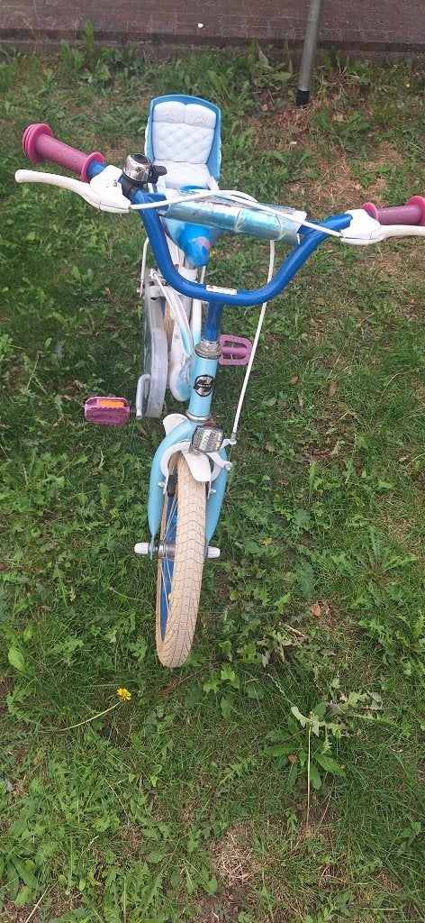 Huffy Disney Frozen Meisjesfiets 16 inch – met Poppenzitje, Enlèvement, Utilisé, 16 pouces, Frein à disque