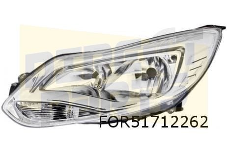 Ford Focus III (3/11-1/15) koplamp Rechts (chome / alu. inle, -, Verzenden, -, Nieuw