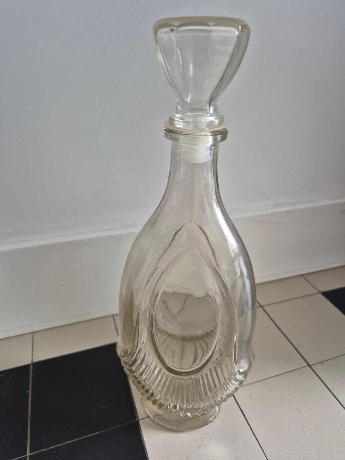 Carafe en verre italien vintage avec bouchon — (années 60/70, Enlèvement ou Envoi