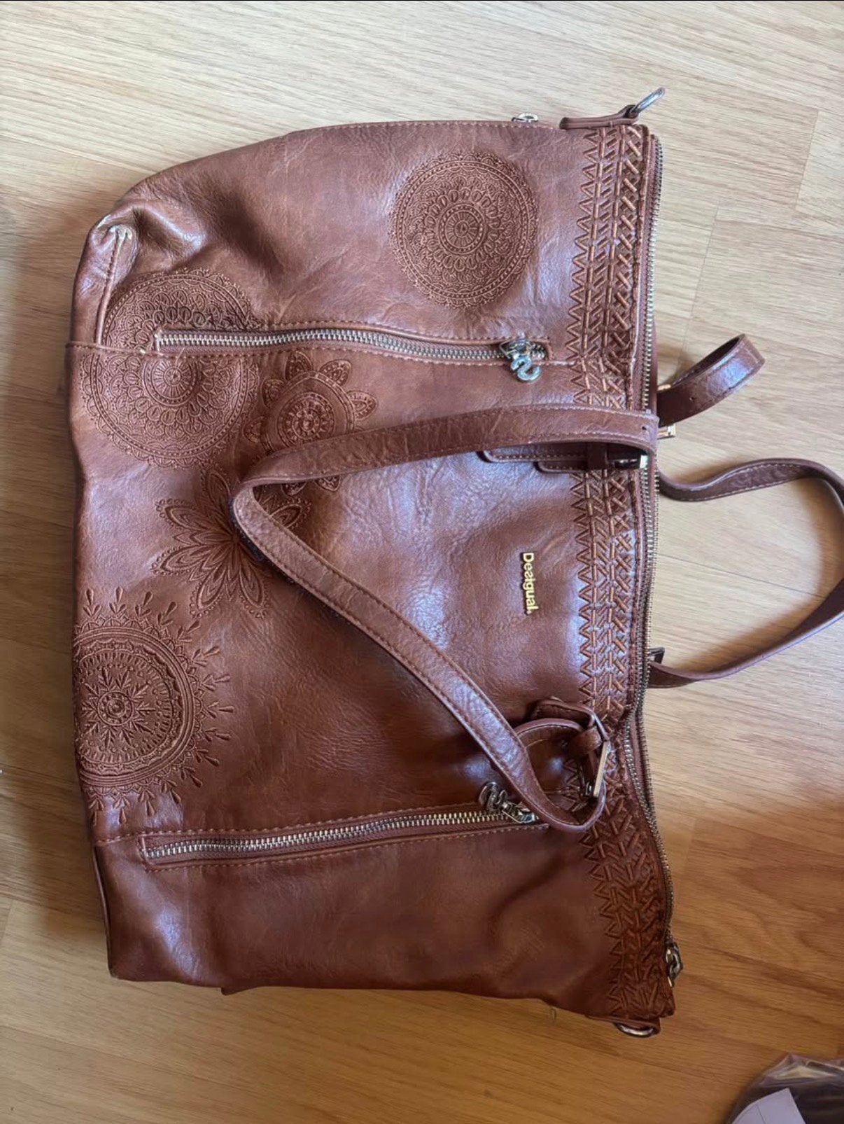Sac á main desigual, Ophalen, Gebruikt, Bruin, Handtas
