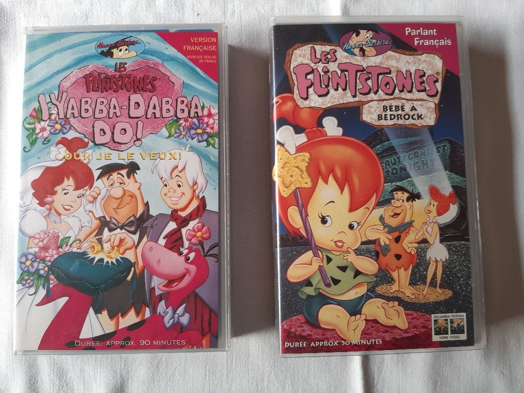 Lot de 2 cassettes vidéo Les Flintstones, Tous les âges, Enlèvement, Dessin animé