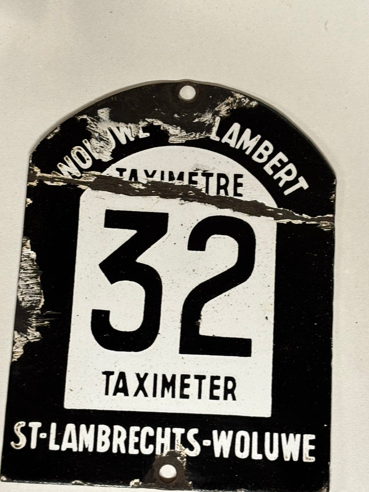 Taxiplaat taxplaat nummerplaat plaque velo Fietsplaat, Antiek en Kunst, Ophalen