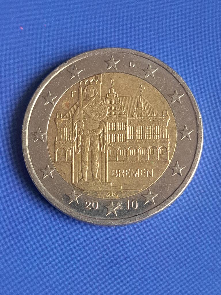 2010 F Allemagne 2 euros Brême Stuttgart, Envoi, Allemagne, 2 euros, Monnaie en vrac