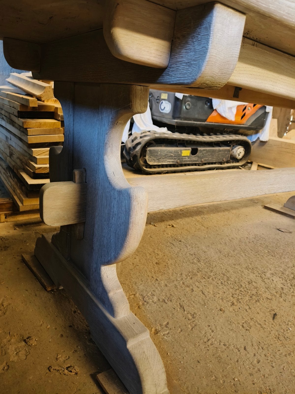 massieve eiken kloostertafel, Huis en Inrichting, Ophalen, Zo goed als nieuw, 75 cm of meer, 60 cm of meer