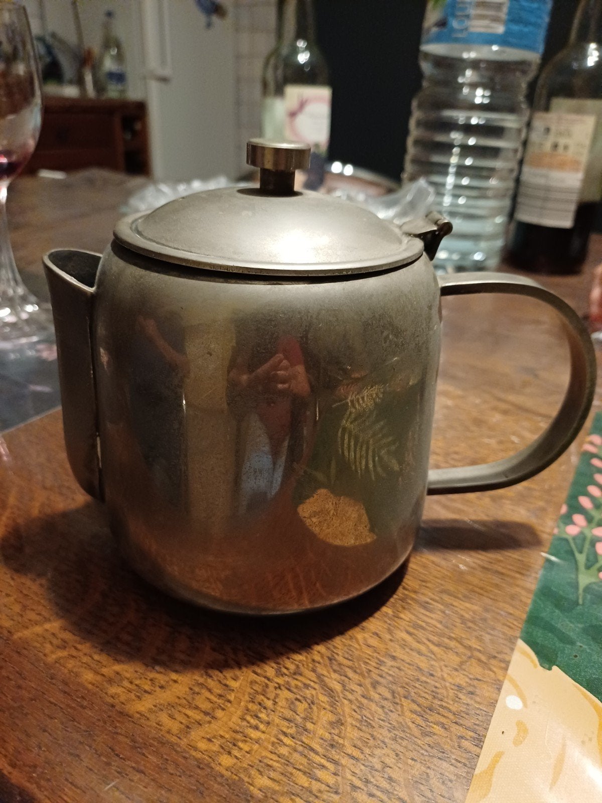 verzilverd theepot, Ophalen