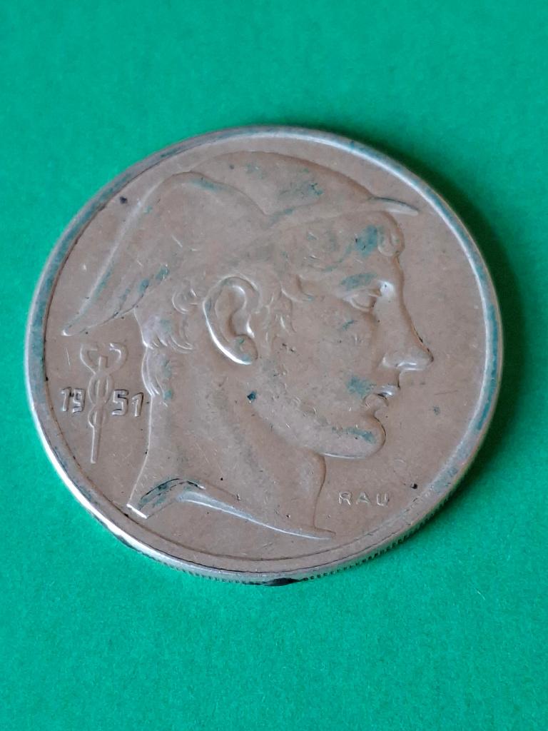 1951 België 50 frank in zilver, Vlaams, Verzenden, Zilver, Losse munt, Zilver