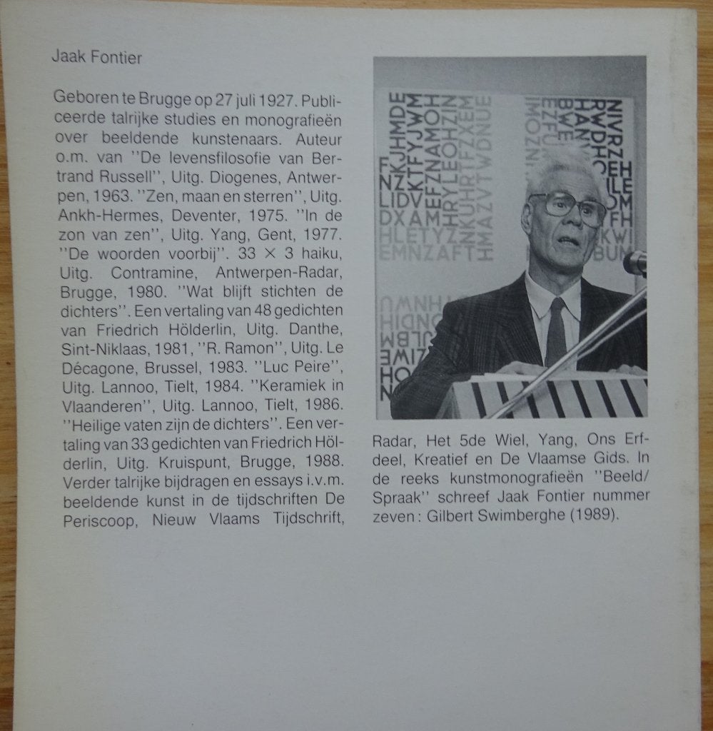 Gaston De Mey, monografie 1990, Beeld/Spraak, Gelezen, Jaak Fontier, Ophalen of Verzenden, Schilder- en Tekenkunst