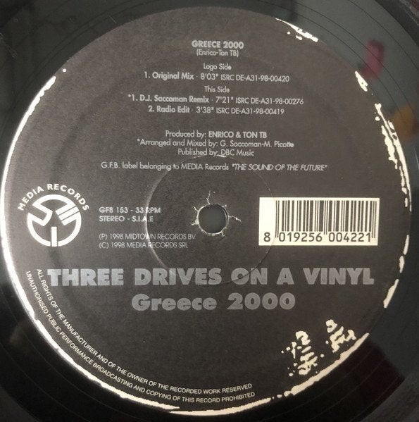 Three Drives - Greece 2000, Cd's en Dvd's, Vinyl | Dance en House, Zo goed als nieuw, Trance, 12 inch, Ophalen of Verzenden