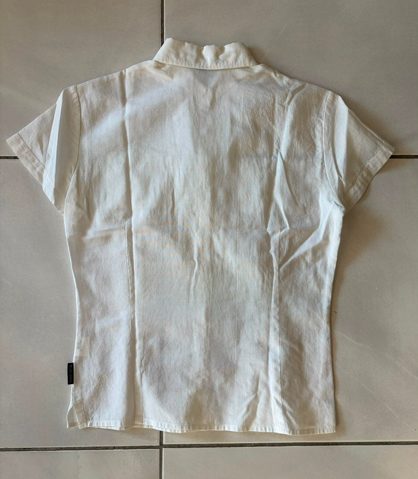 Witte linnen blouse La Gaviotta (maat 36)Blouse en lin blanc, Kleding | Dames, Ophalen of Verzenden, Zo goed als nieuw, Maat 36 (S)