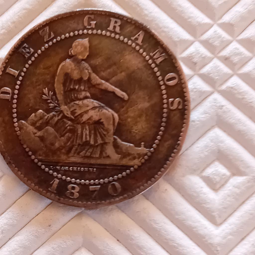 Spaanse munt 10 centimos 1870, Ophalen of Verzenden, Overige landen, Losse munt