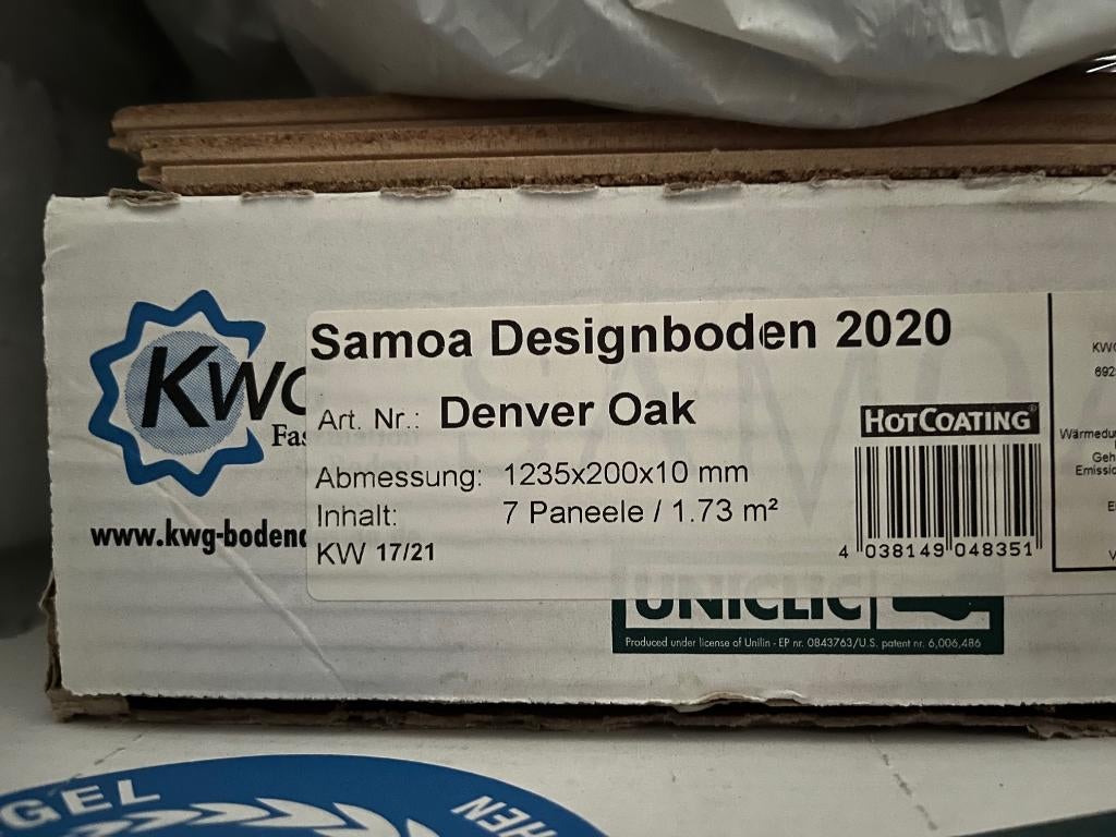 Vloeren - KWG SAMOA - Denver oak, 50 tot 150 cm, Nieuw, 10 m² of meer, 10 tot 30 cm