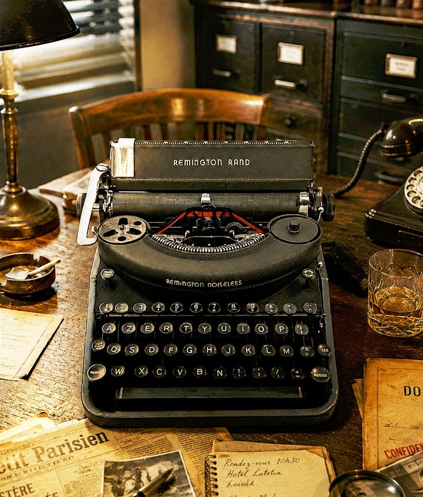 Remington Geruisloze AZERTY 1930-1940, Diversen, Typemachines, Gebruikt, Verzenden