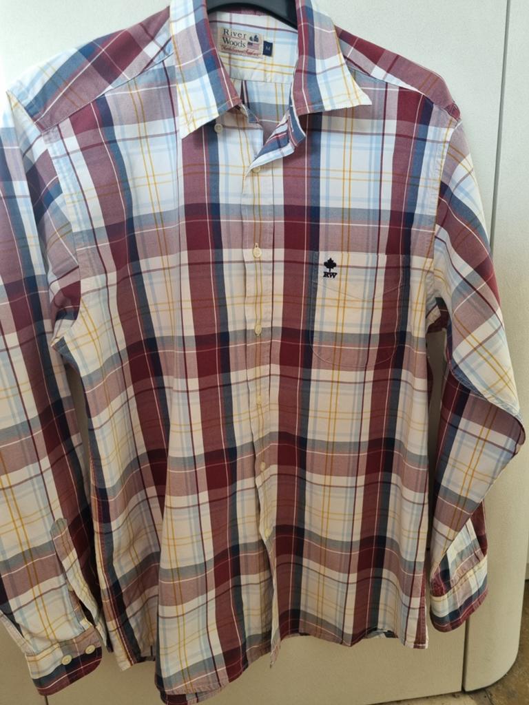 Hemd lange mouw River Woods maat M, Kleding | Heren, Overhemden, Zo goed als nieuw, Halswijdte 39/40 (M), Blauw, Ophalen of Verzenden