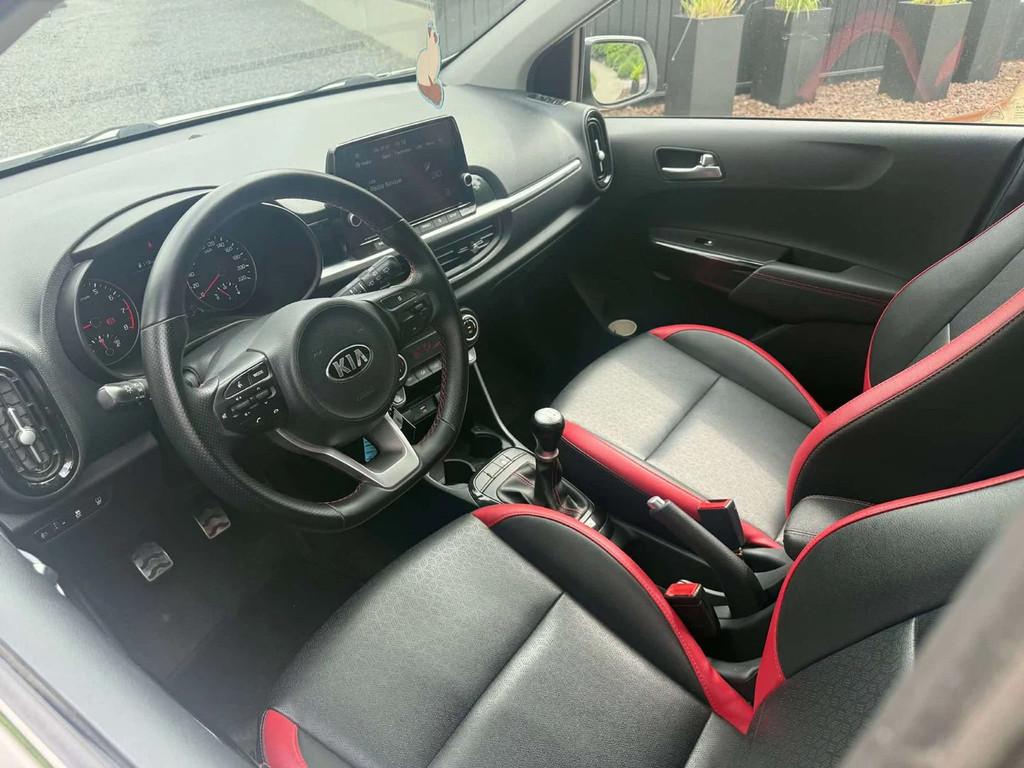 Kia Picanto Picanto 1.0i GT Line ISG (bj 2021), Auto's, 4 zetels, Gebruikt, Wit, Leder