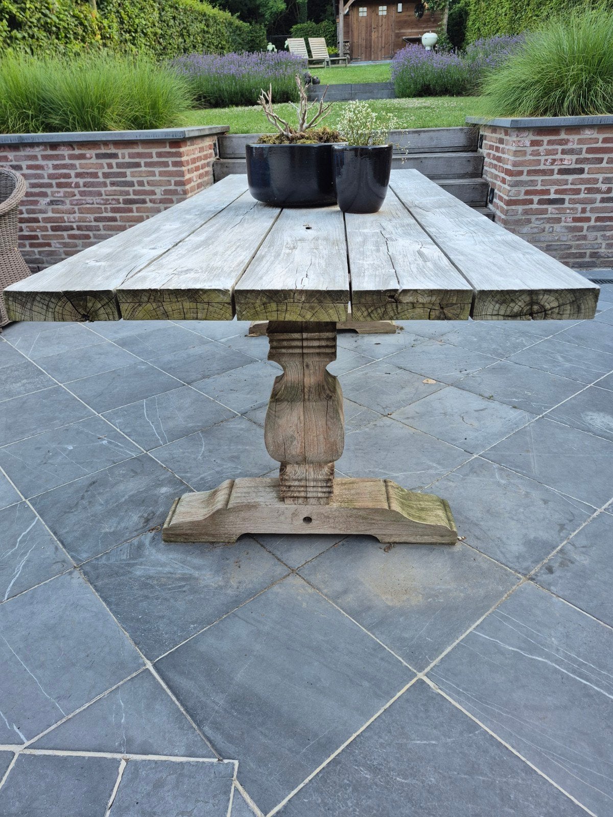 Houten tuintafel, Ophalen