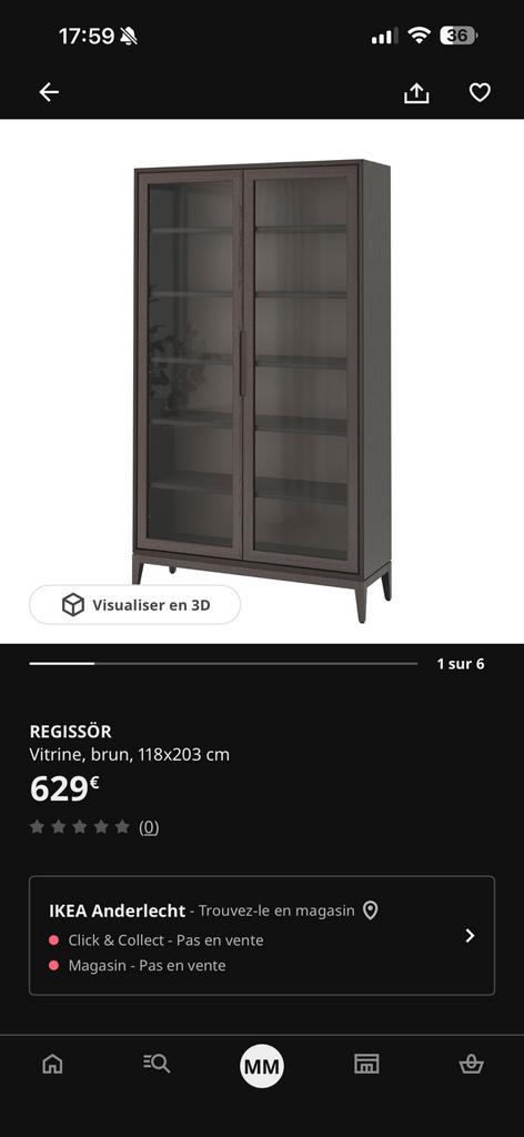 Ikea vitrine REGISSÖR brun, Enlèvement, Comme neuf