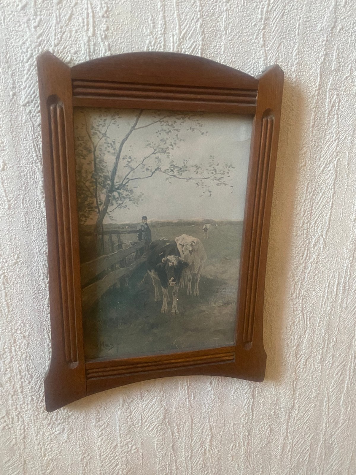 De Melkbocht reproductie van Anton Mauve, Antiquités & Art, Art | Peinture | Classique, Aquarelle, Vieux hollandais, Panneau, Enlèvement
