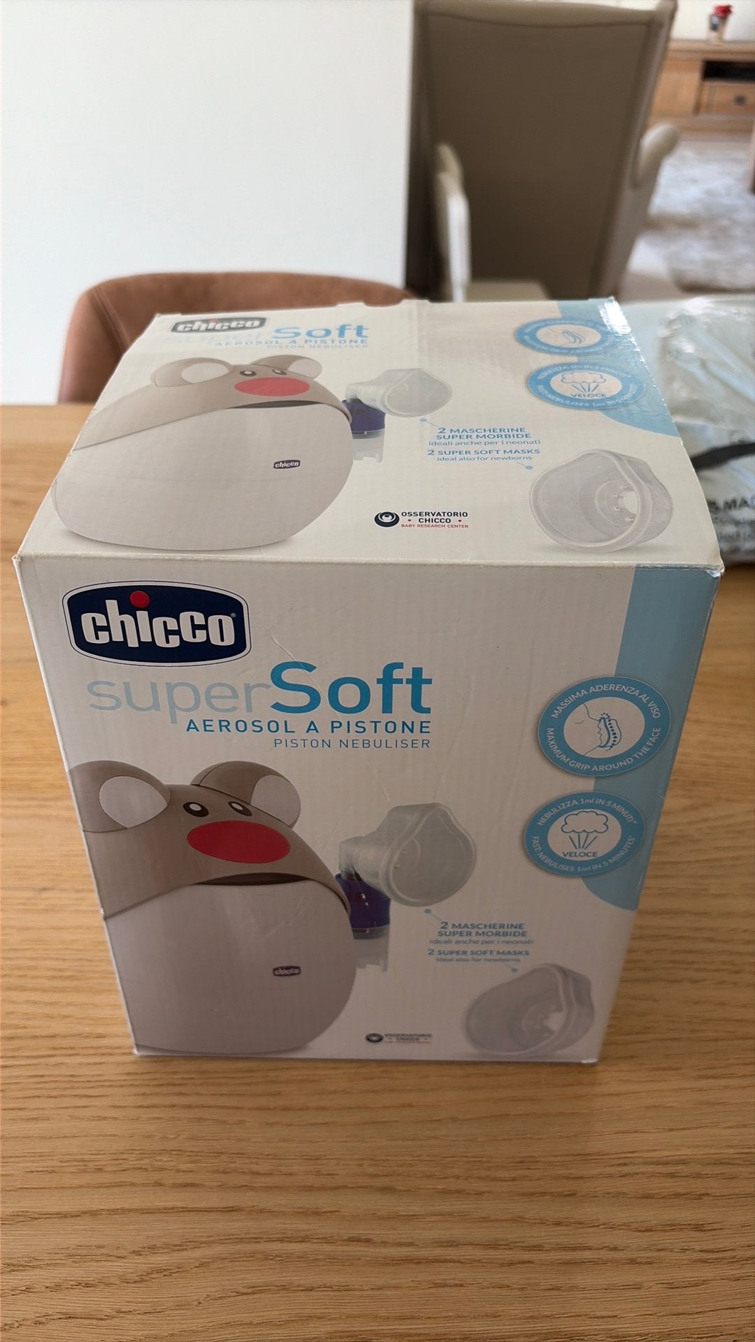 Chicco Super Soft Topo aerosol / vernevelaar – compleet, Kinderen en Baby's, Ophalen, Zo goed als nieuw