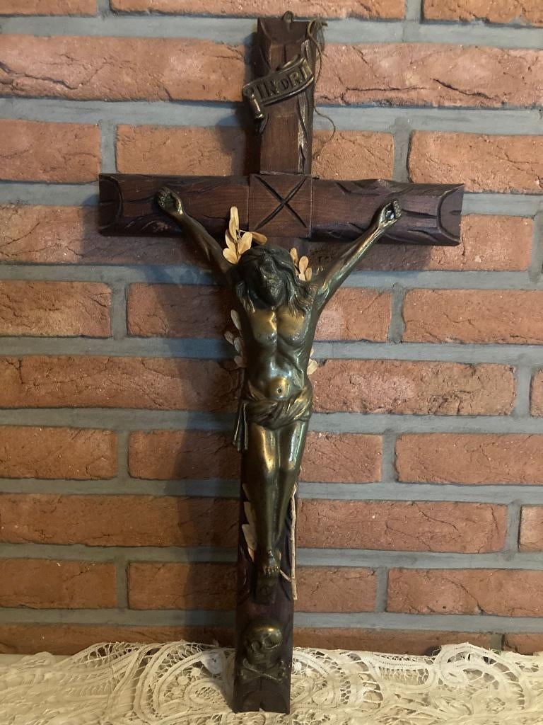 Religieus kruisbeeld – 51 cm, Antiek en Kunst, Antiek | Religieuze voorwerpen, Ophalen