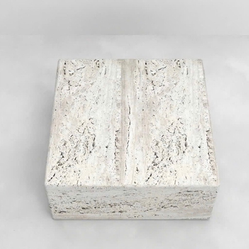 Nieuwe echte travertin natuursteen salontafel, Maison & Meubles, Tables | Tables de salon, Neuf, 5 – 50, 50 à 100 cm, 50 à 100 cm