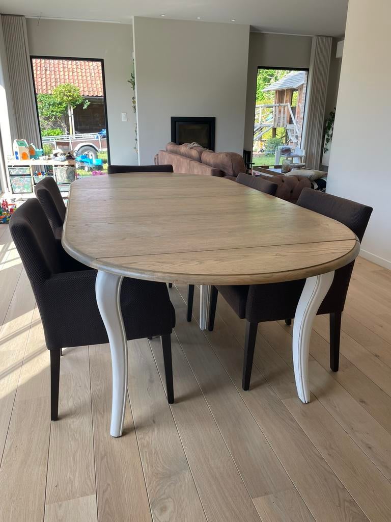 Landelijke uitrekbare tafel, Huis en Inrichting, Tafels | Eettafels, Ophalen, Zo goed als nieuw