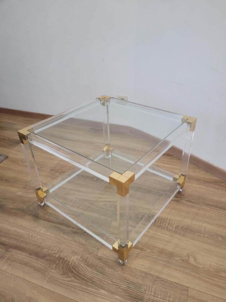 Vintage salontafel, Huis en Inrichting, Ophalen, Zo goed als nieuw, Glas