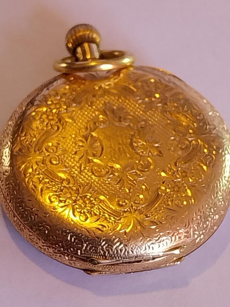19E EEUWS KONINKLIJK 14K GOUDEN ZAKHORLOGE, Handtassen en Accessoires, Zakhorloge, Zo goed als nieuw, Goud, Goud